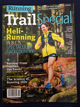Front page of Running Magazine Trail edition highlighting Upriver Running
