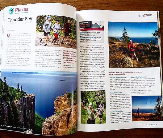 Article highlighting Upriver Running in Canadian Running magazine - trail edition.