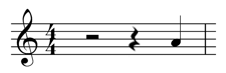 Combining rests in a bar of music.