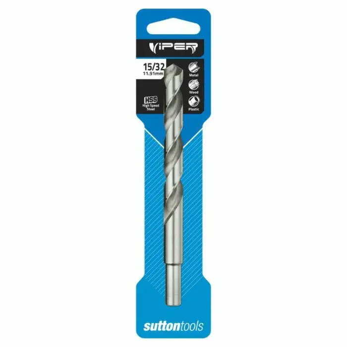 15/32inch x 142MM HSS-Bright Jobber Drill Bit - VIPER