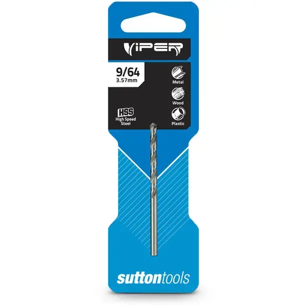 9/64inch x 73mm HSS-Bright Jobber Drill Bit - VIPER