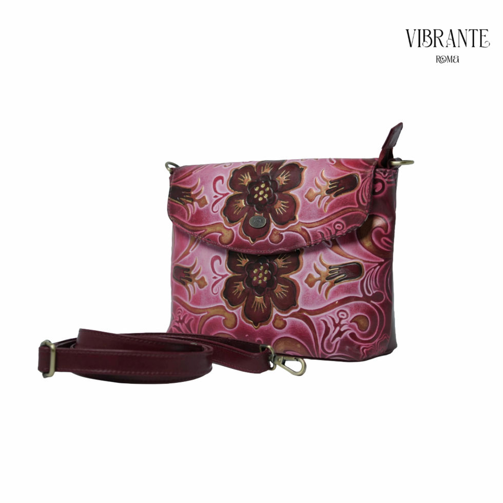 Charming Hibiscus Embossed Shoulder Bag