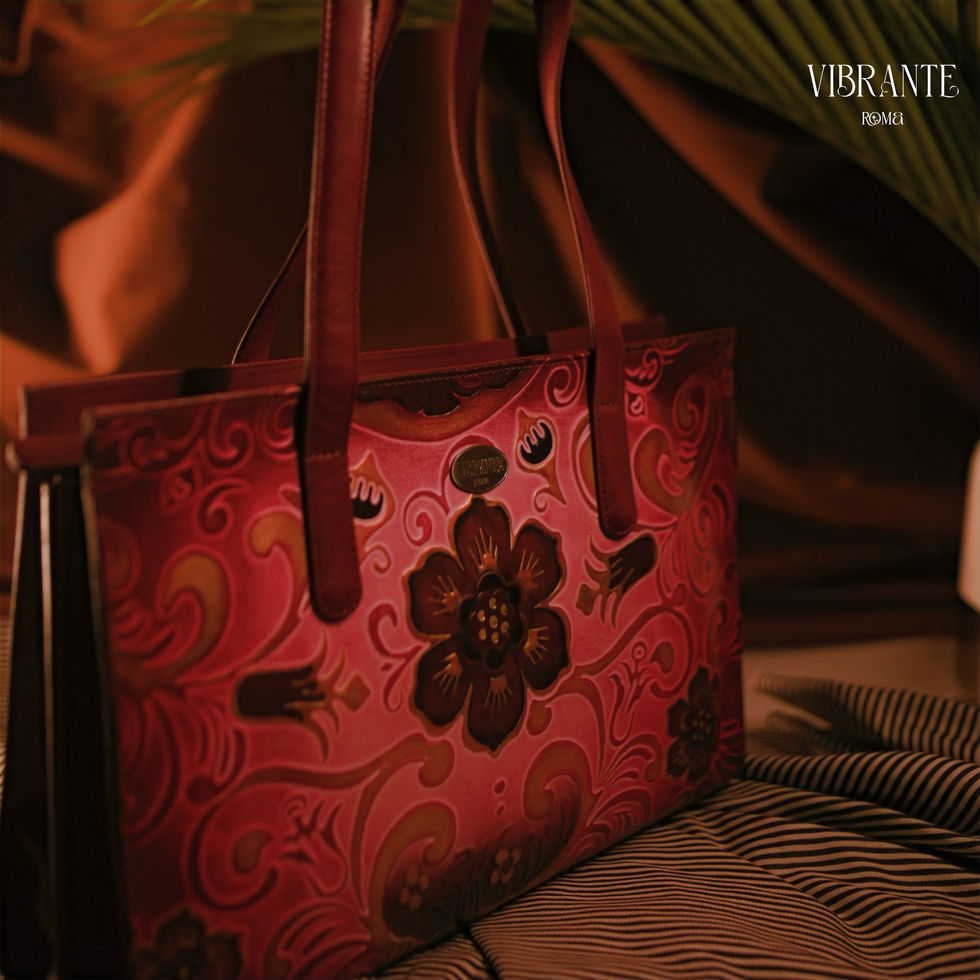 Charming Hibiscus Embossed Tote Bag