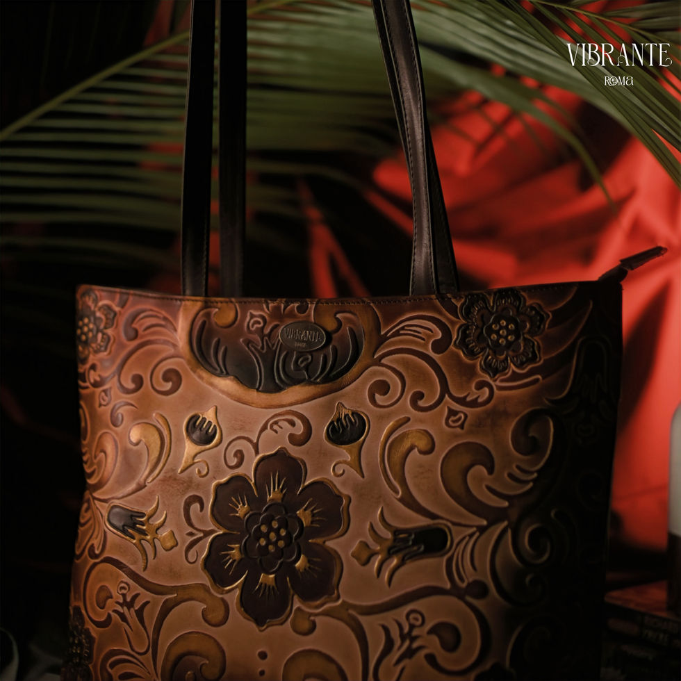 Charming Hibiscus Embossed Shopper Bag