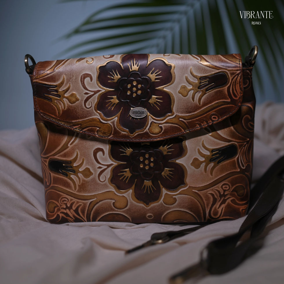Charming Hibiscus Embossed Shoulder Bag