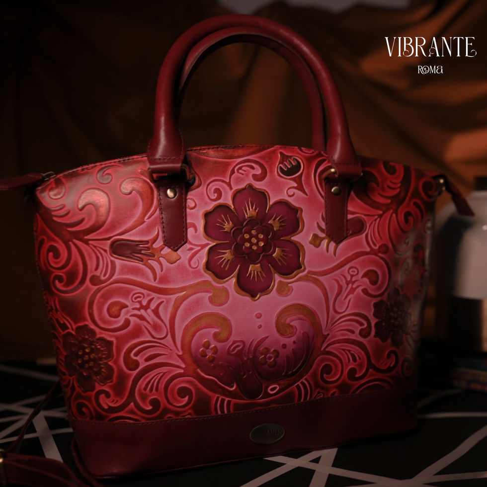 Charming Hibiscus Embossed Hand Bag