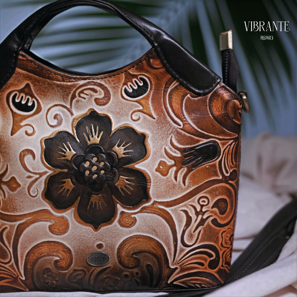 Charming Hibiscus Embossed Sling Bag