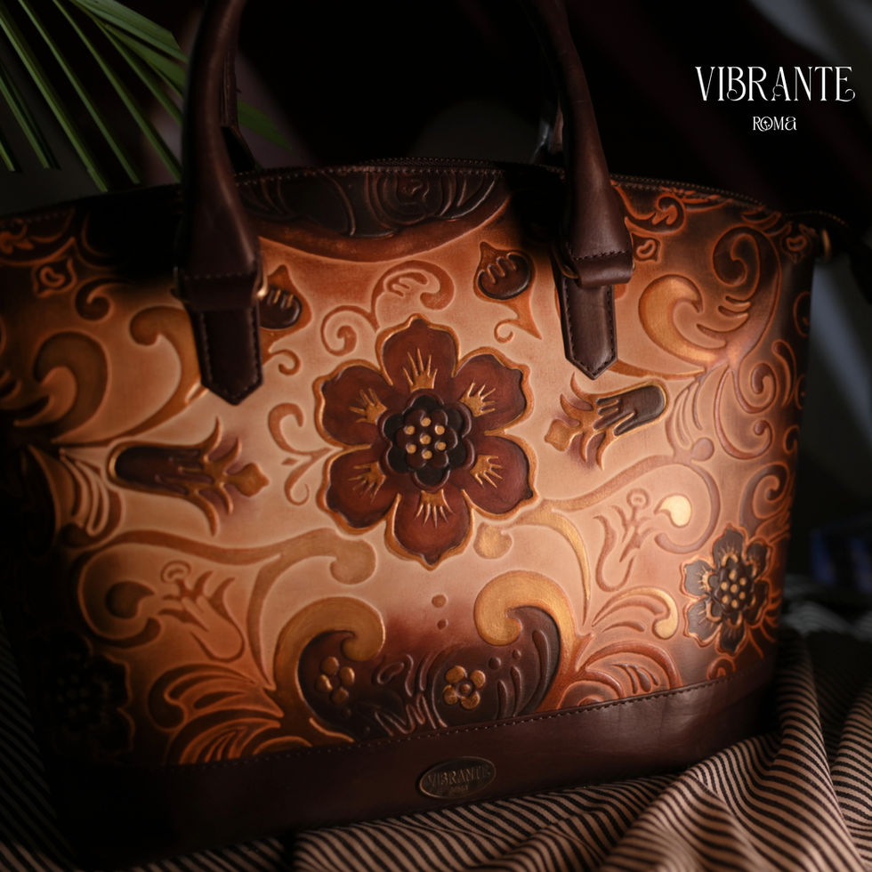 Charming Hibiscus Embossed Hand Bag