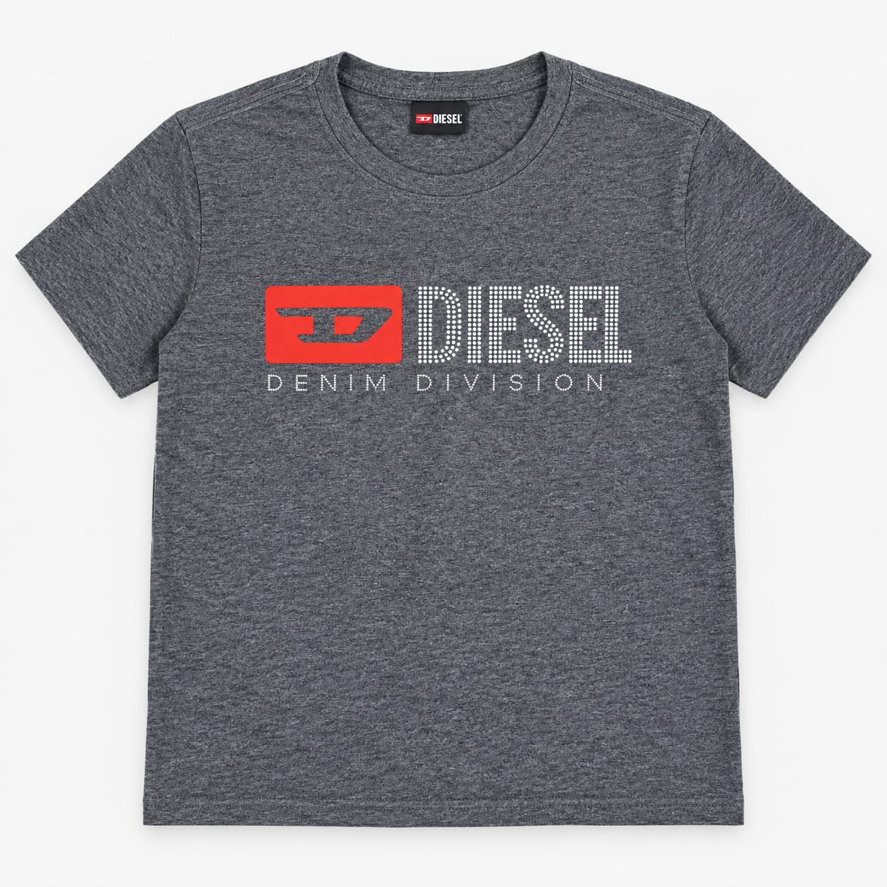 Camiseta Masculina Cinza Chumbo com Estampa Diesel