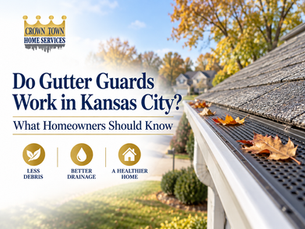 Do gutter guards work in Kansas City homeowner guide featuring perforated aluminum gutter guards on a Kansas City home