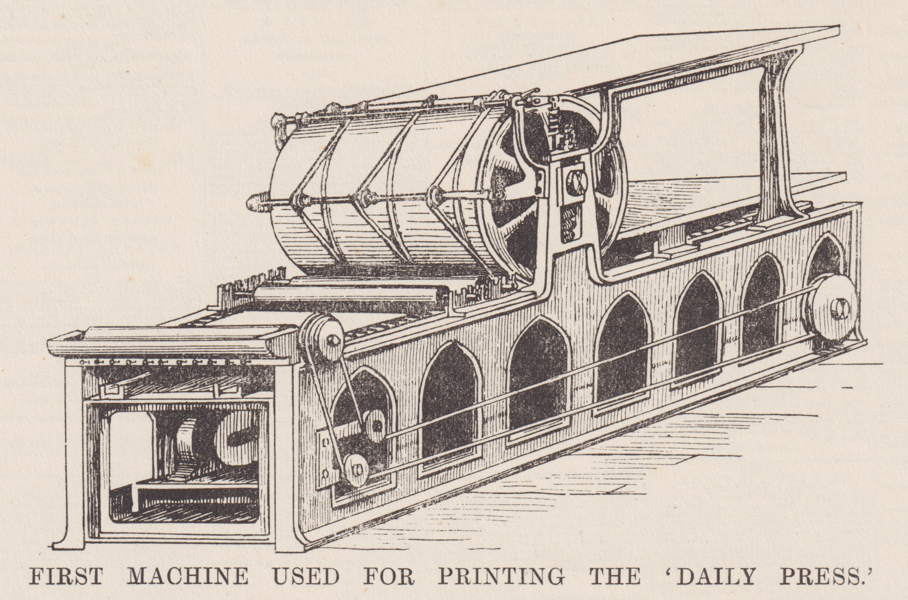 Flat-bed cylinder letterpress — historical reference image