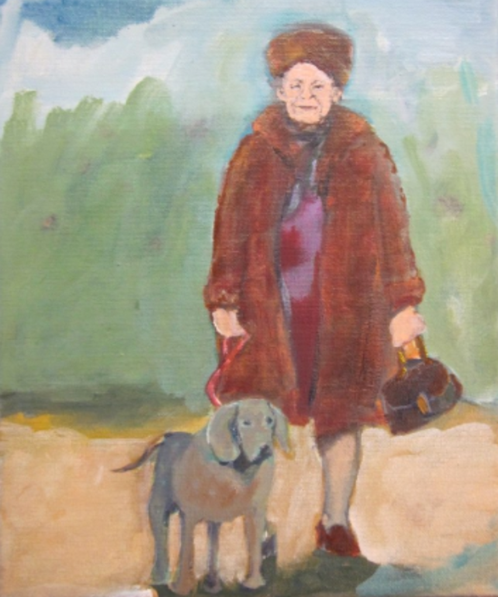 Oude dame in het bos