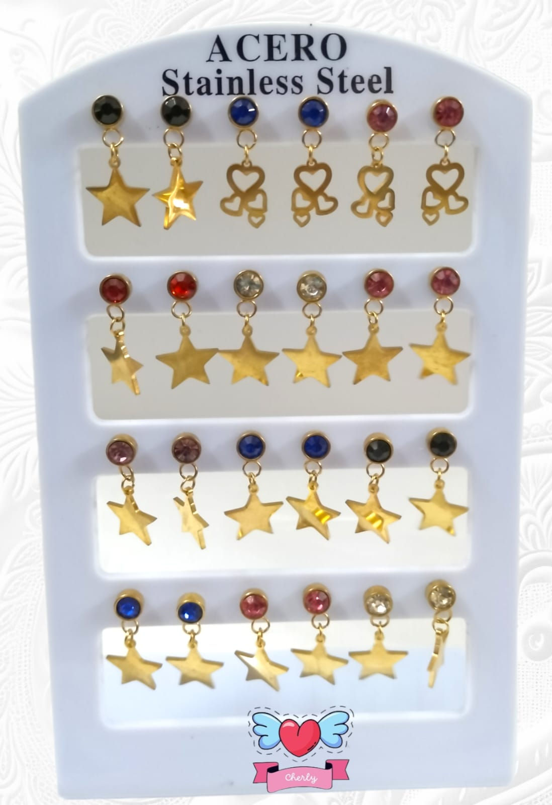 ARETES CON COLGANTES 🤍