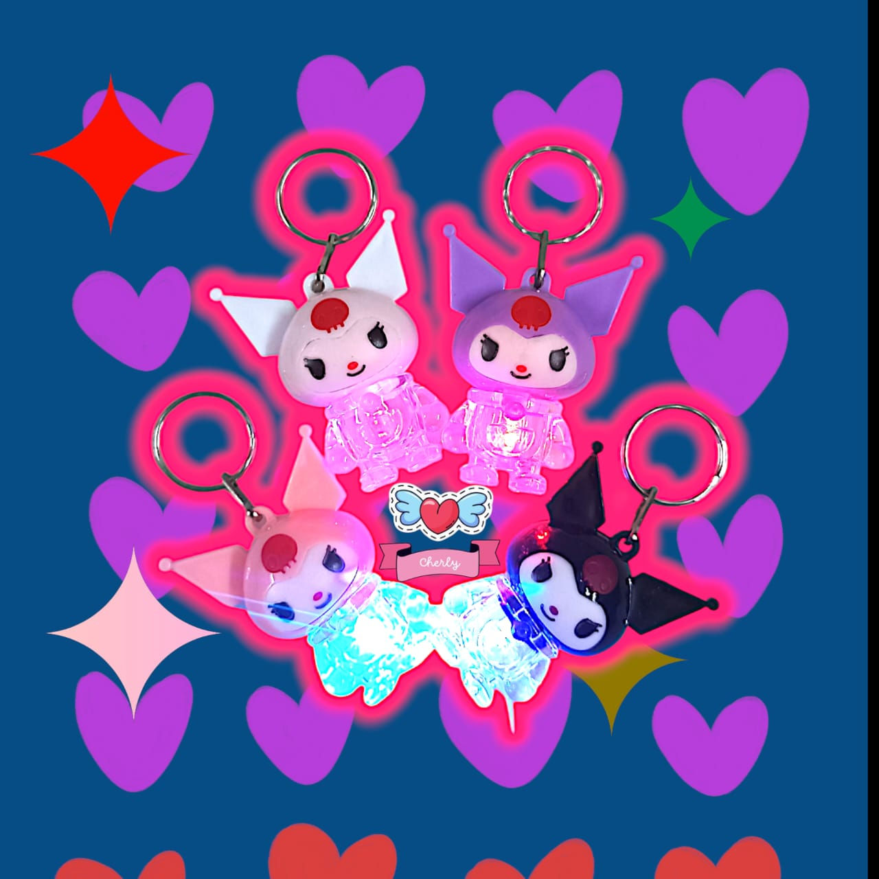 LLAVERO KUROMI CON LUZ ☀️