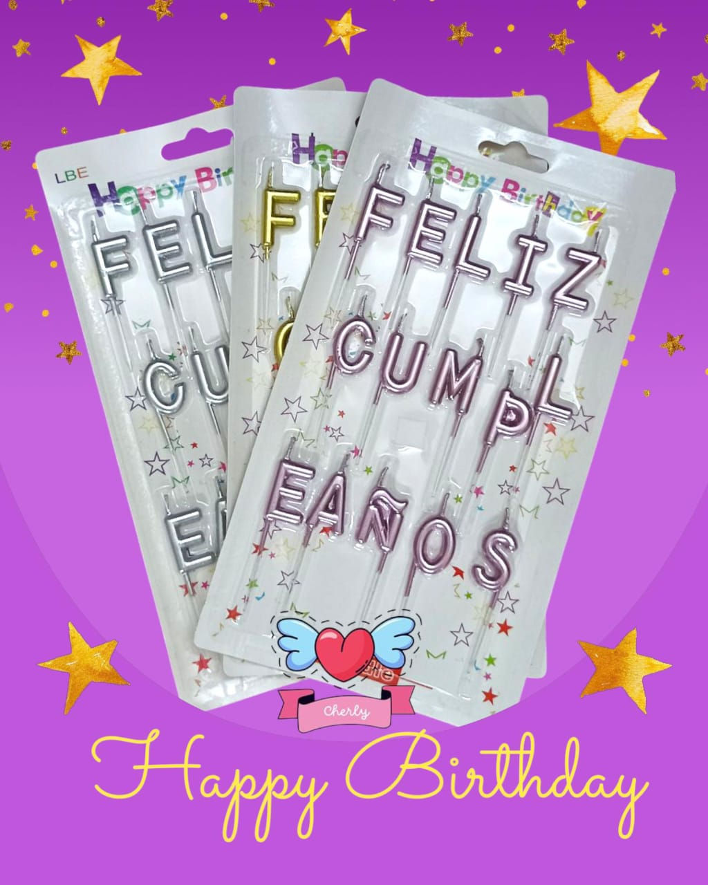 VELAS "FELIZ CUMPLEAÑOS" 🎊