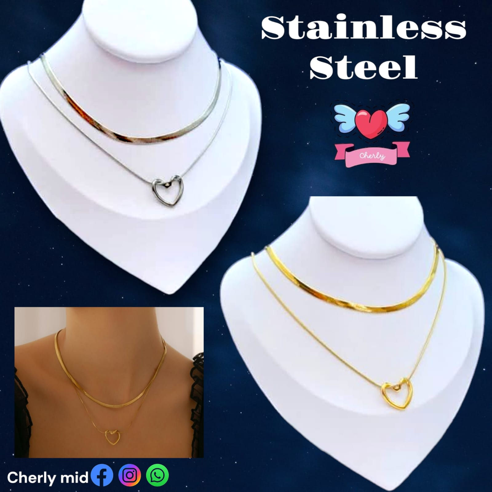 ❤️ COLLAR DOBLE CON DIJE DE CORAZÓN ❤️