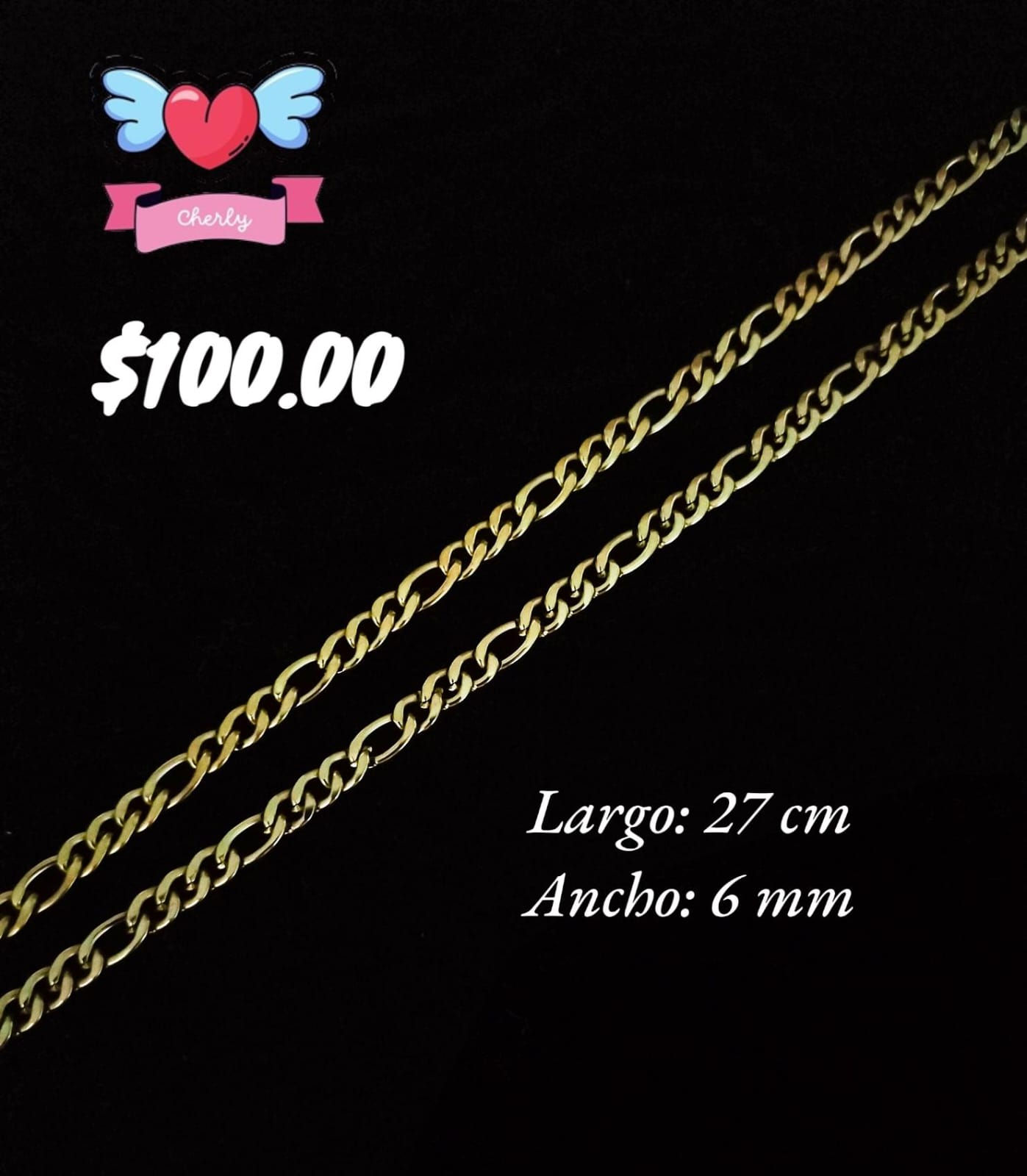 1-2 CADENAS DORADAS ACERO INOXIDABLE