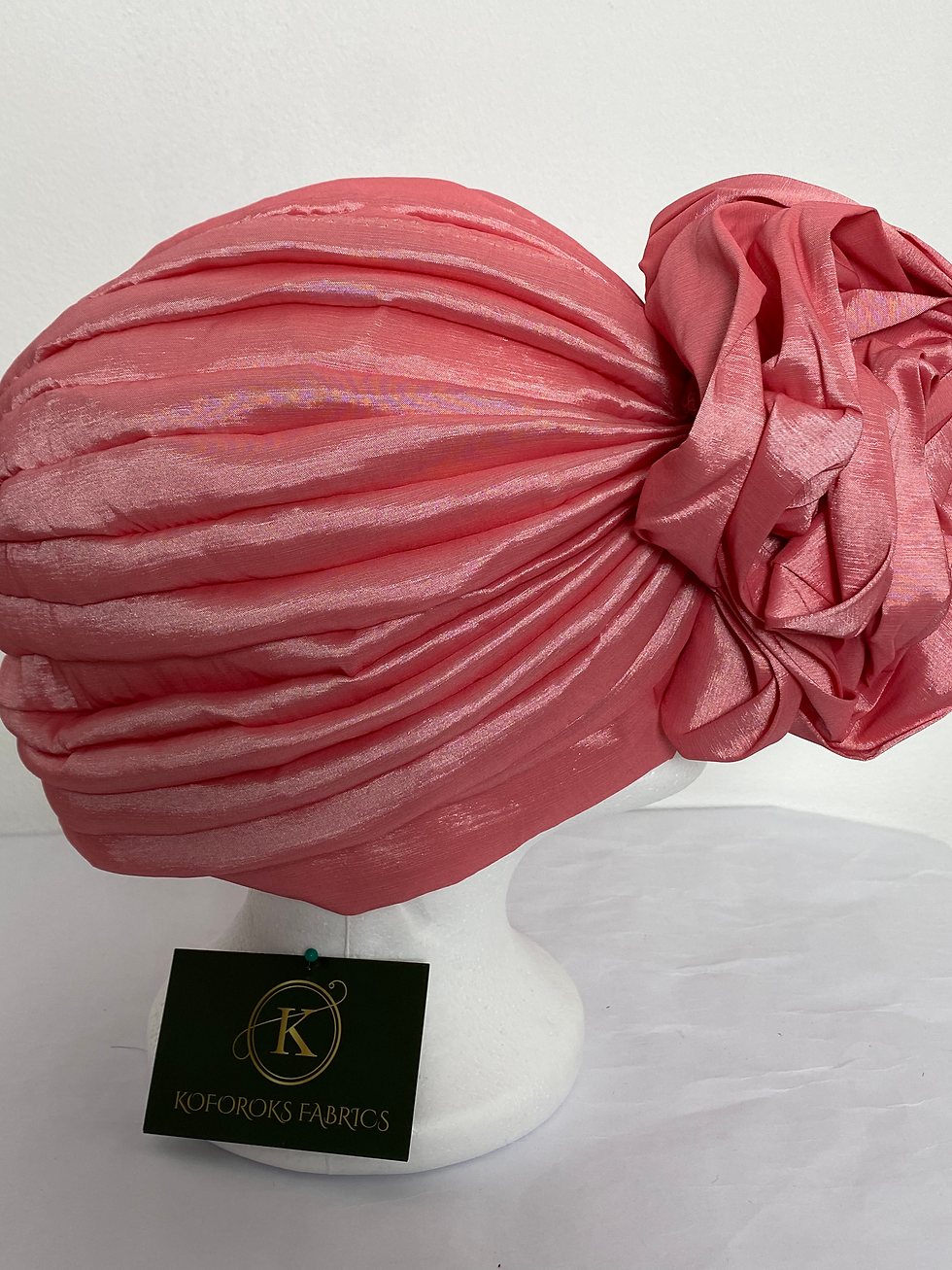 Thumbnail: AutoGele - Satin Turban with fitted ruffle.