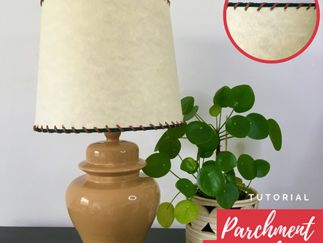DIY Tutorial – Parchment Lampshade with Leather Thong Trim