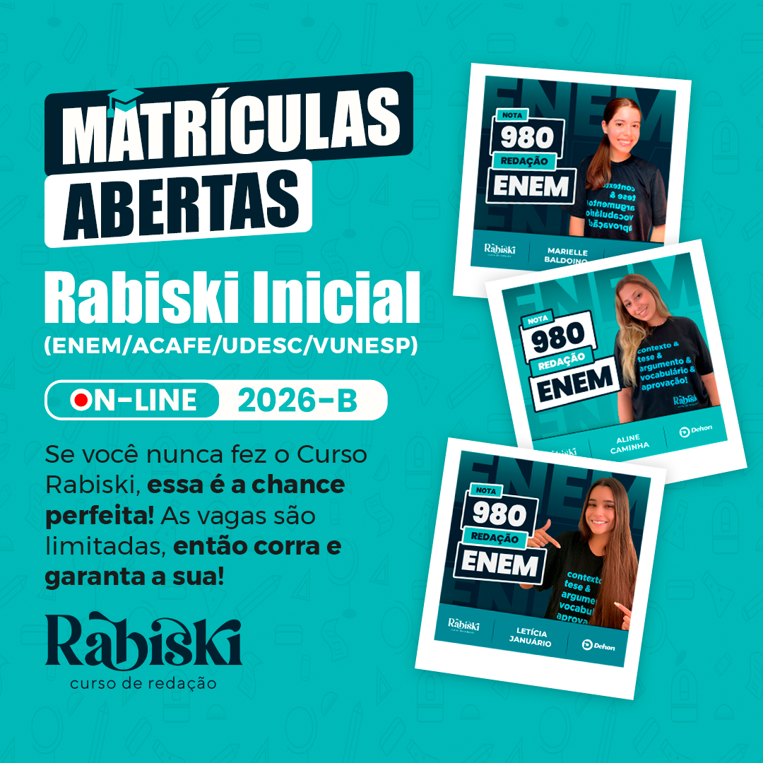 Rabiski Inicial On-line - 2026/B (Enem/Acafe/Udesc/Vunesp)