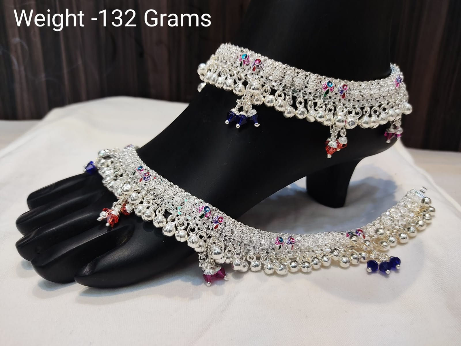 Silver Bridal anklets - Vikas Jewellers