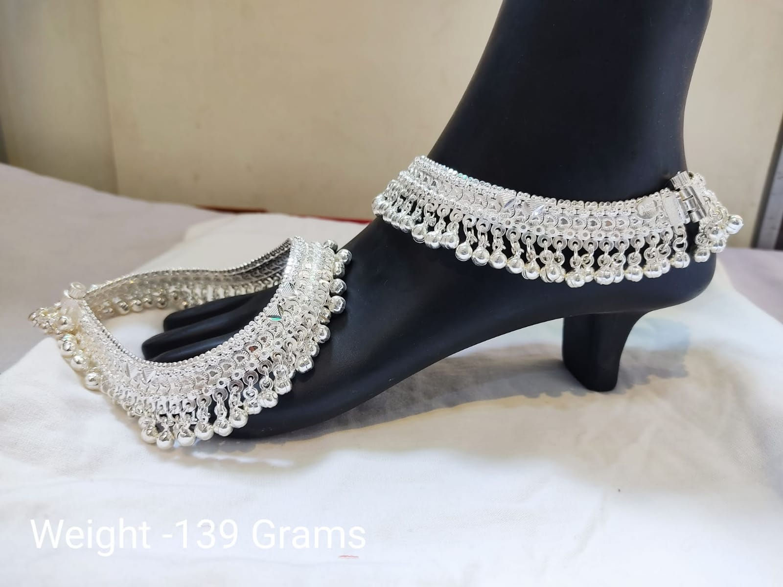 Silver Bridal anklets Online - Vikas Jewellers