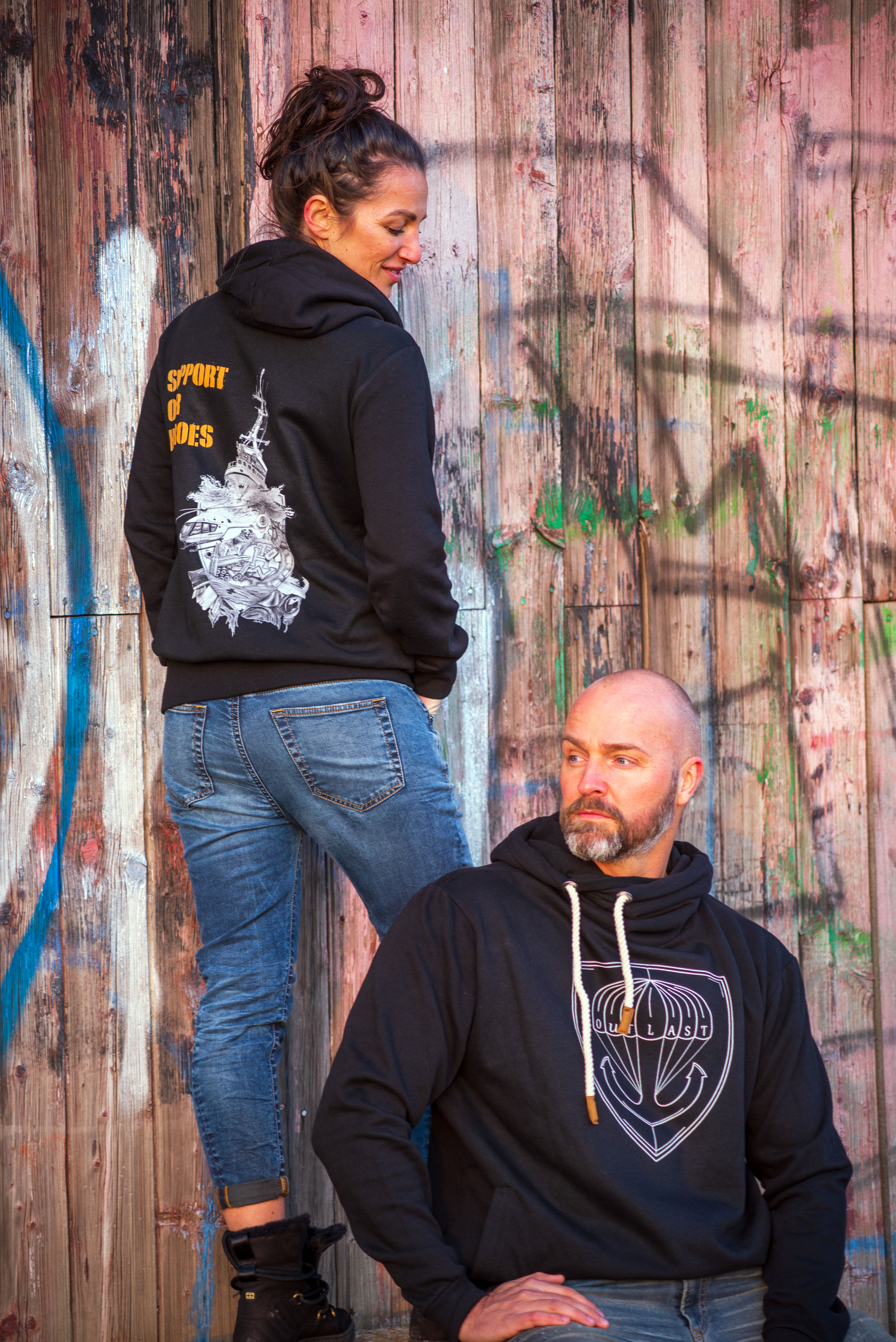 Unisex shawl collar hoodie - SOH