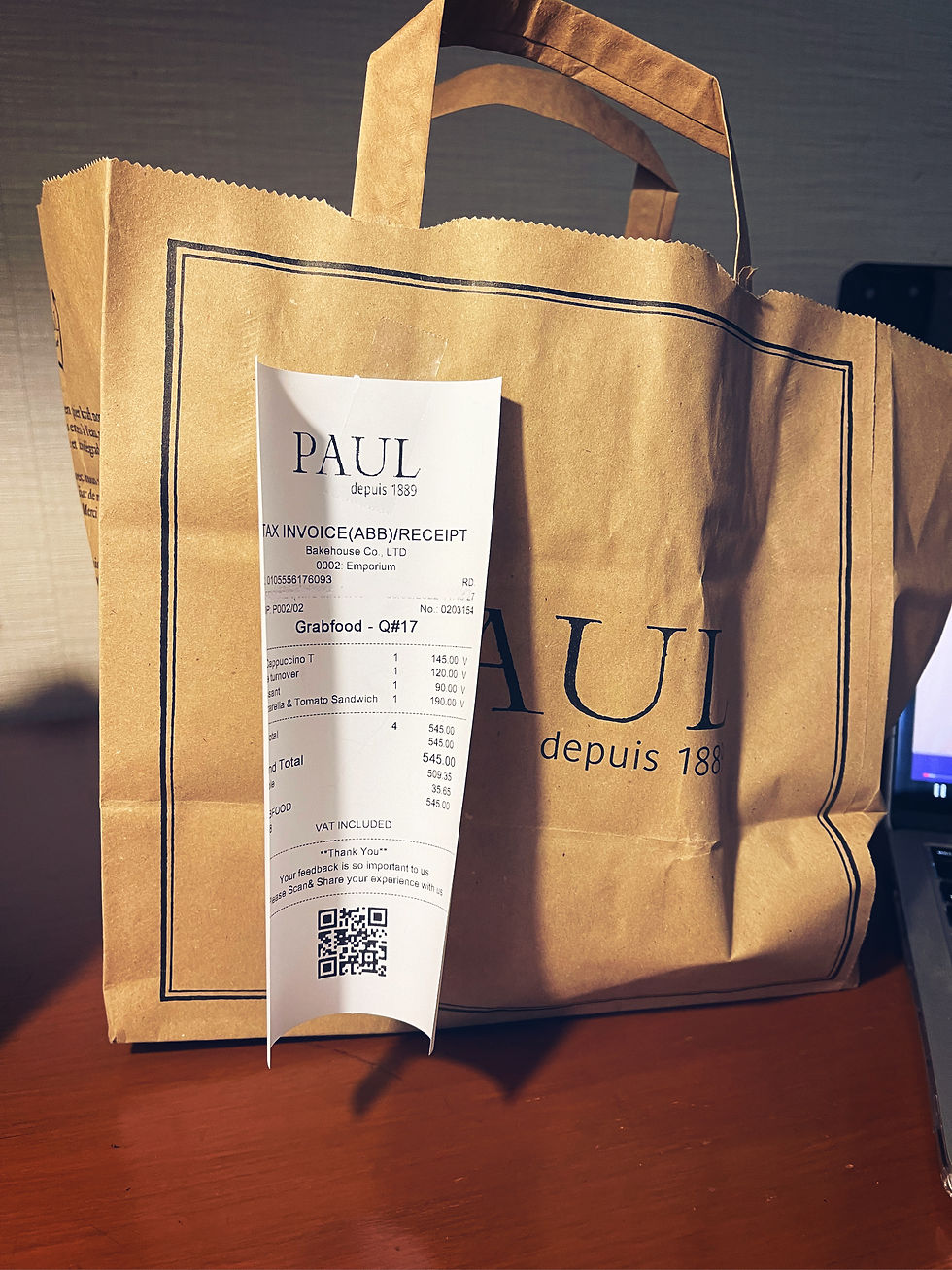 sacola de papel cafe da manha