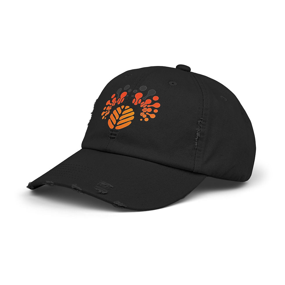 Thumbnail: Black baseball cap with orange leaf logo
