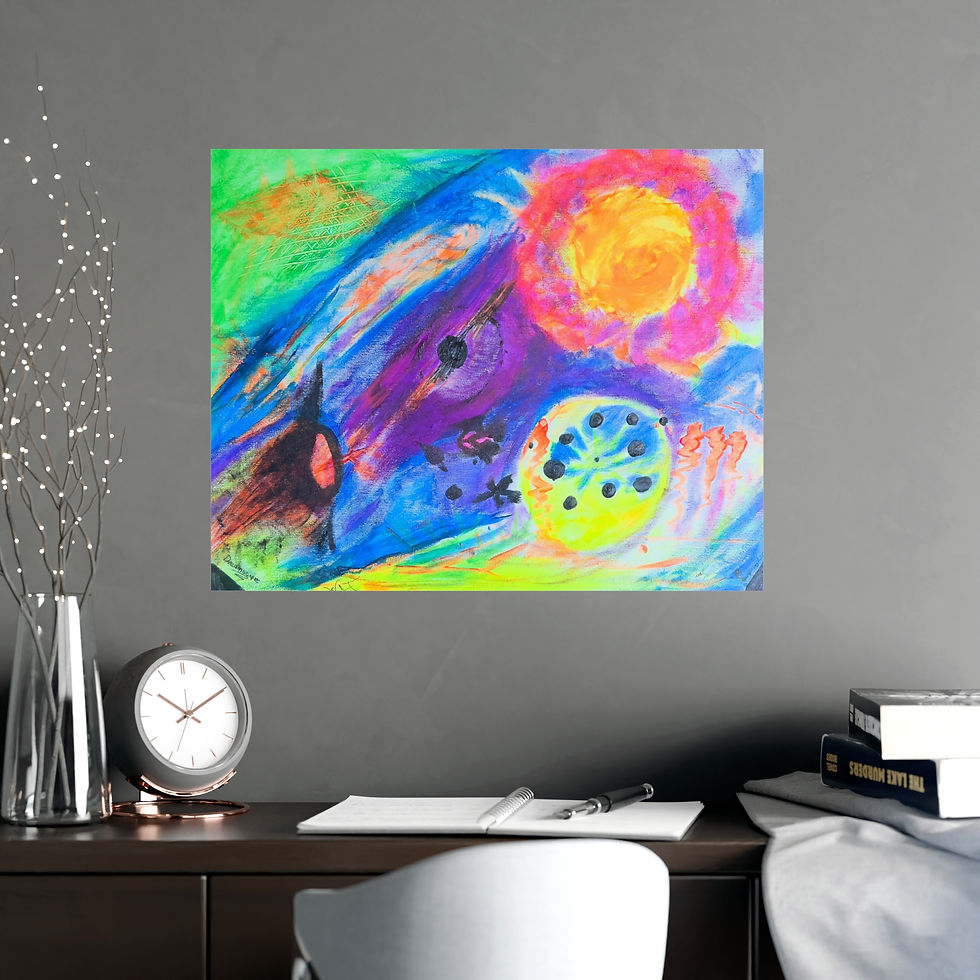 Thumbnail: Vibrant abstract painting on wall art
