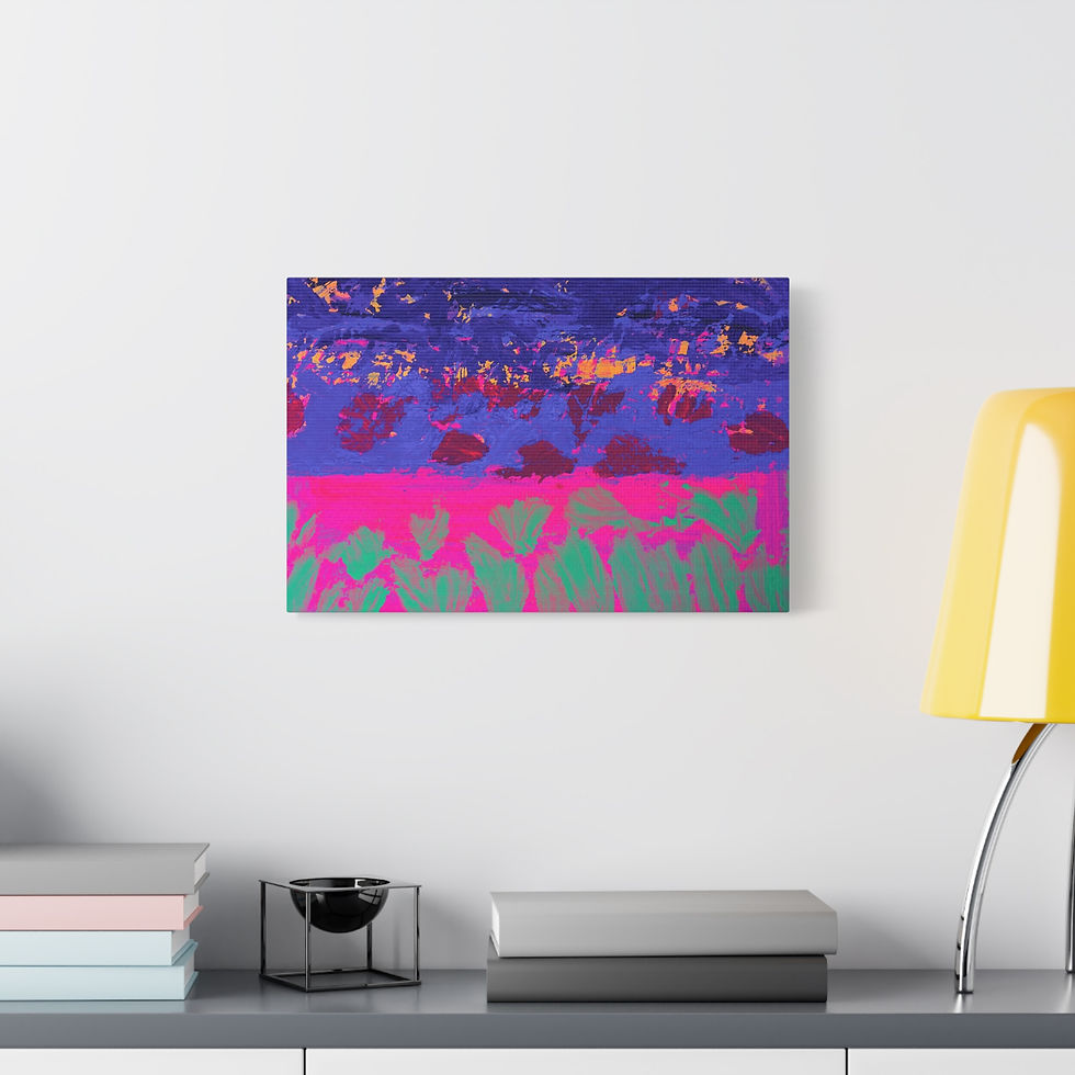 Thumbnail: Abstract landscape painting, vibrant pink and purple