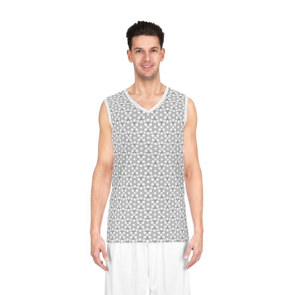 Thumbnail: Man wearing sleeveless white patterned vest