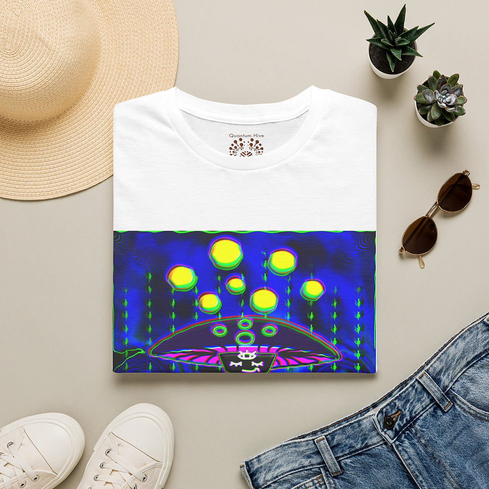 Thumbnail: Psychedelic Mushroom Alien T-Shirt — Neon Trippy Graphic Tee