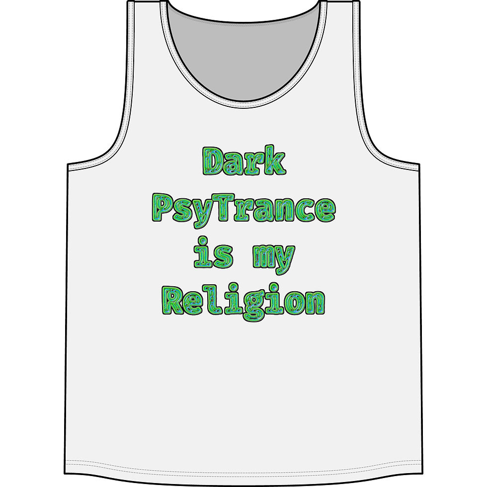 Thumbnail: Dark Psytrance Is My Religion Tank Top — Psytrance Rave Concert Tank