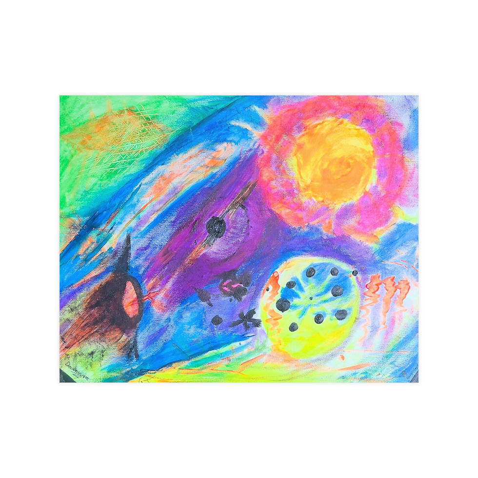 Thumbnail: Abstract colorful painting, vibrant cosmic design