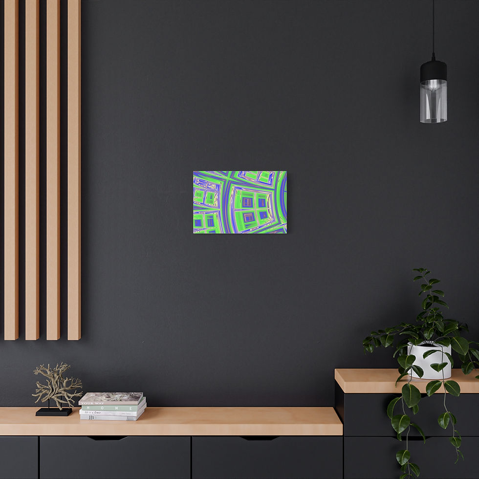Thumbnail: Green neon grid canvas print