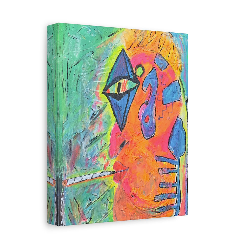 Thumbnail: Abstract painting: Colorful profile, smoking