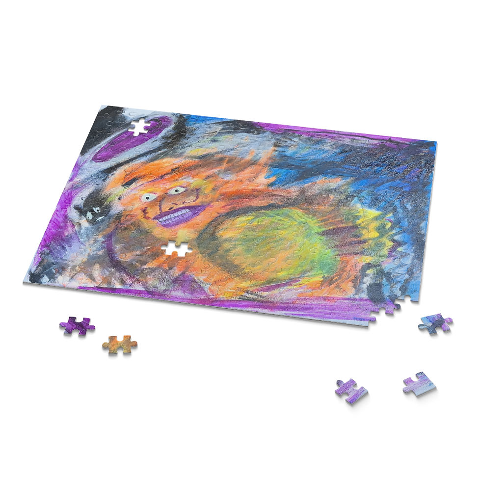 Thumbnail: Abstract art jigsaw puzzle, partially complete