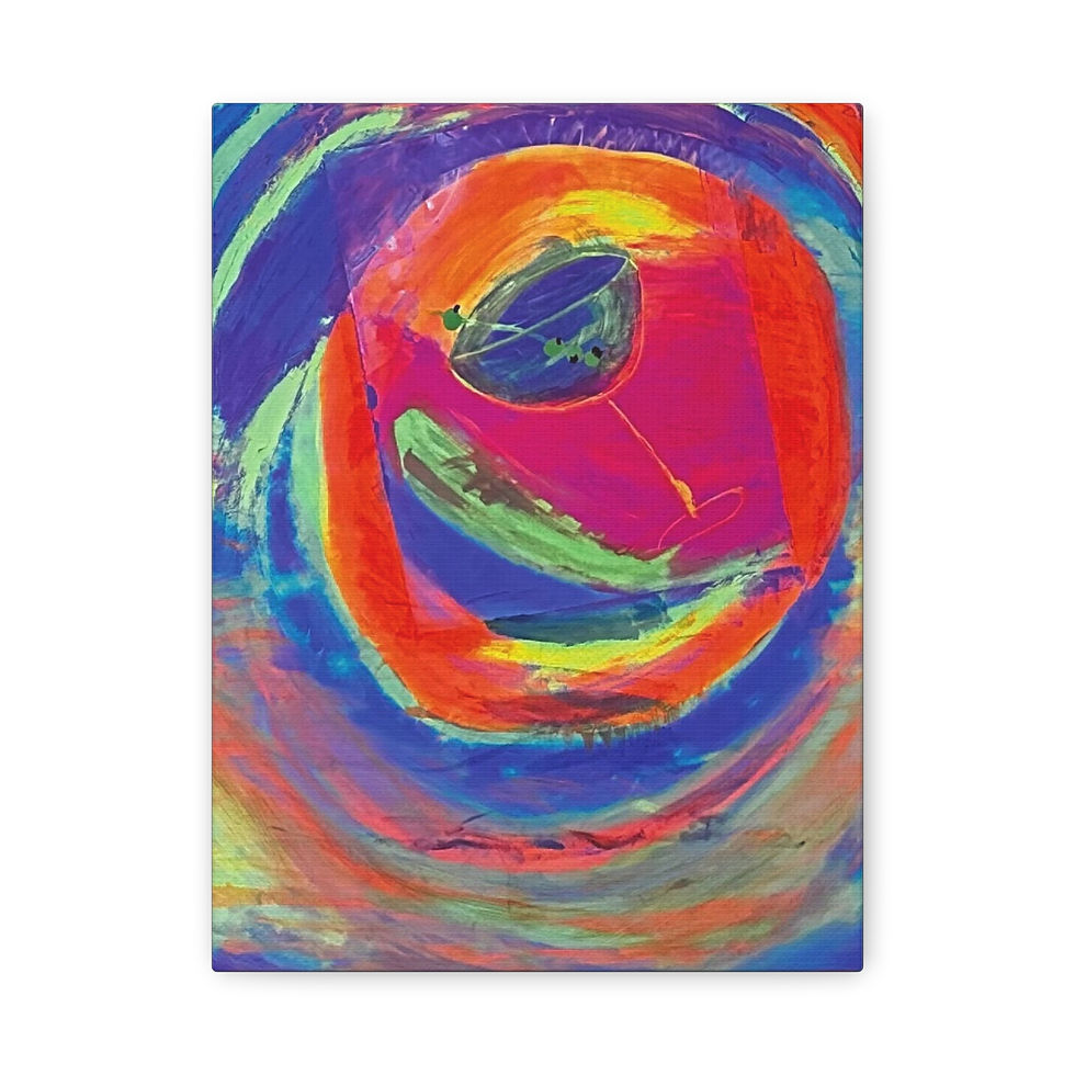 Thumbnail: Abstract painting, vibrant neon colors, circular design