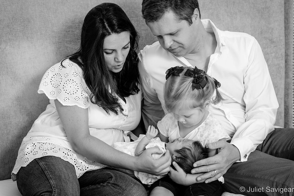 Family portrait with newborn baby