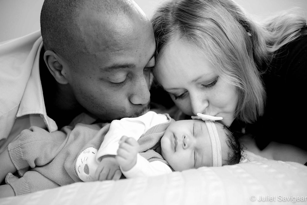 Kissing our baby girl