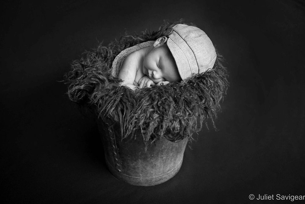 Newborn Baby In A Bucket