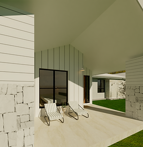 Render of exterior beach house
