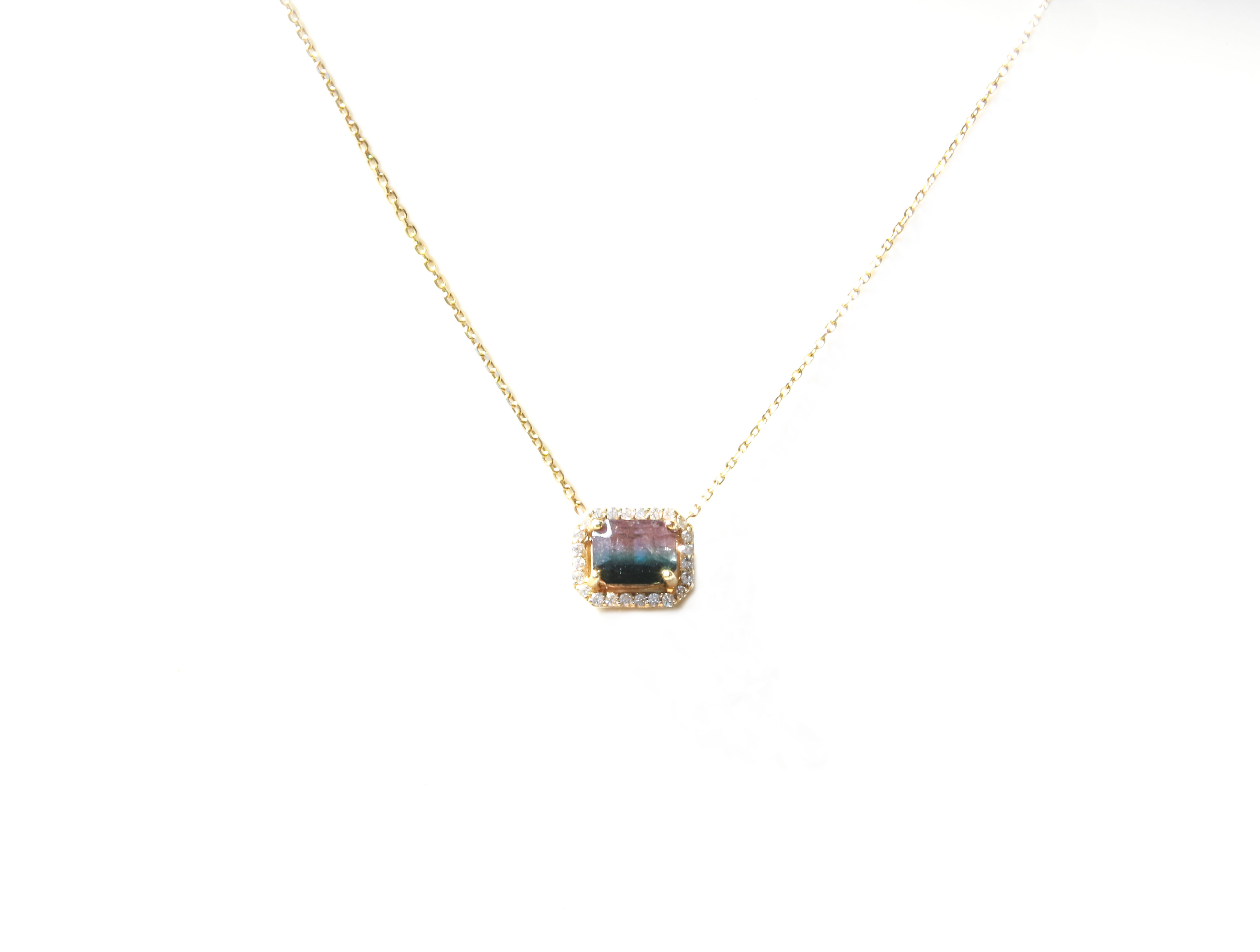 Bi Color Tourmaline Pendant