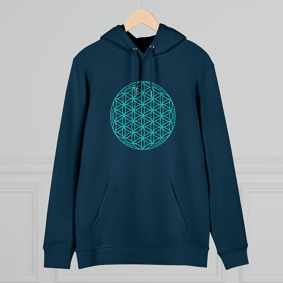 縮圖：Flower of Life Unisex Cruiser Hoodie - Teal Insignia