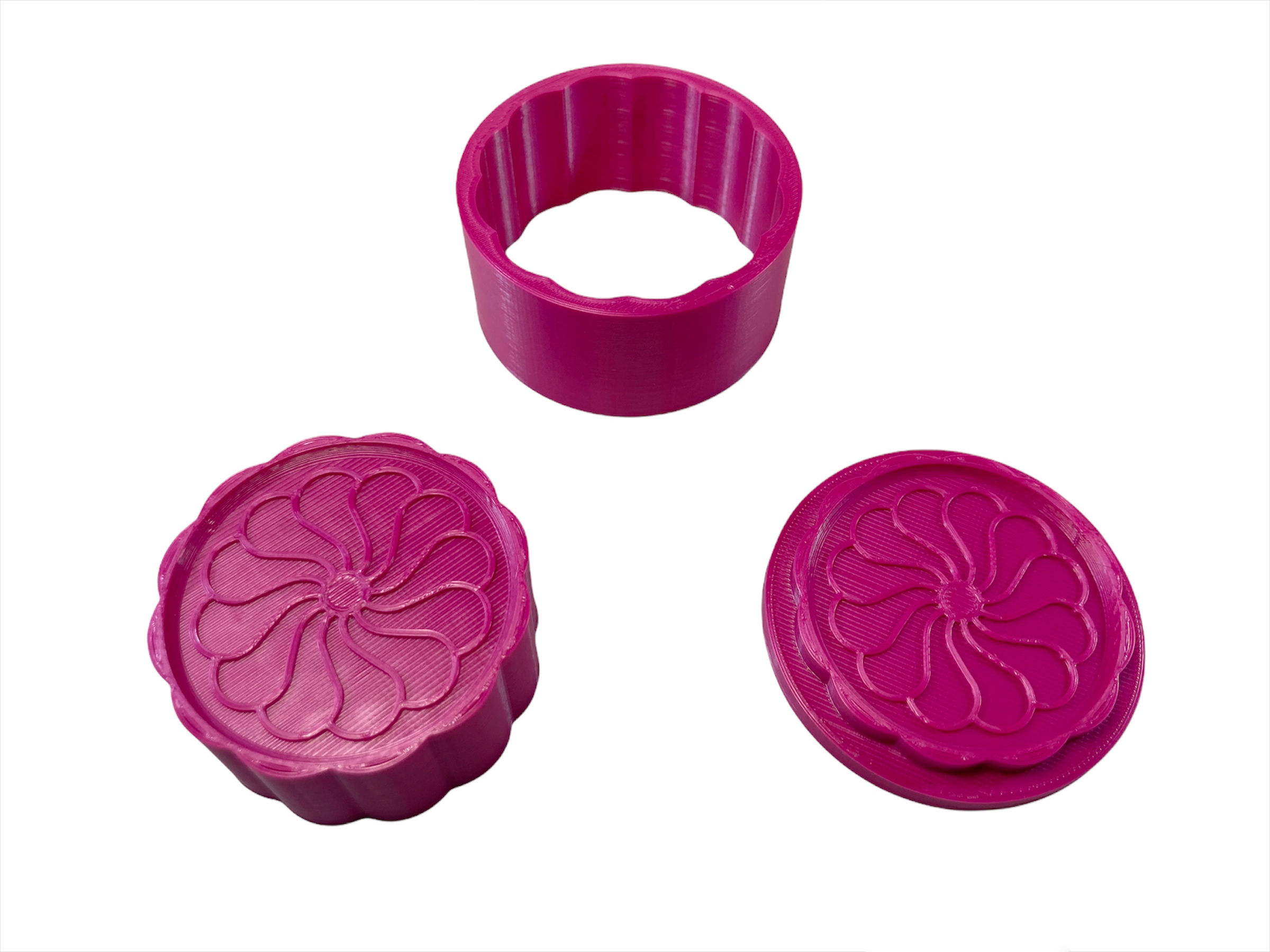 Bath Bomb Mold - Moon Cake - Floral Pattern