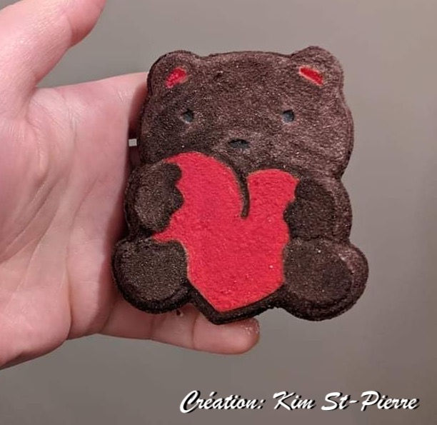 Miniature : Moule pour Bombe de Bain - Ourson St-Valentin (Bath Bomb Mold - Valentine Bear)