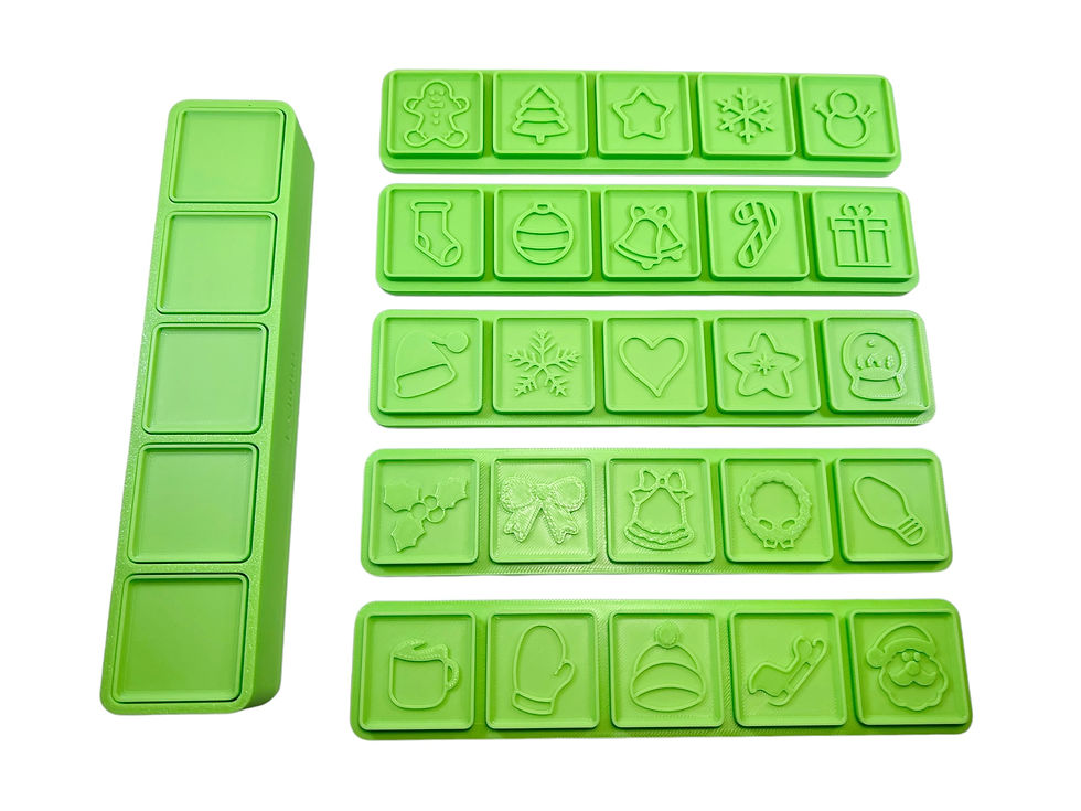 Thumbnail: Moule pour Bombe de Bain - Carrés - Noël (Bath Bomb Mold - Square - Christmas)