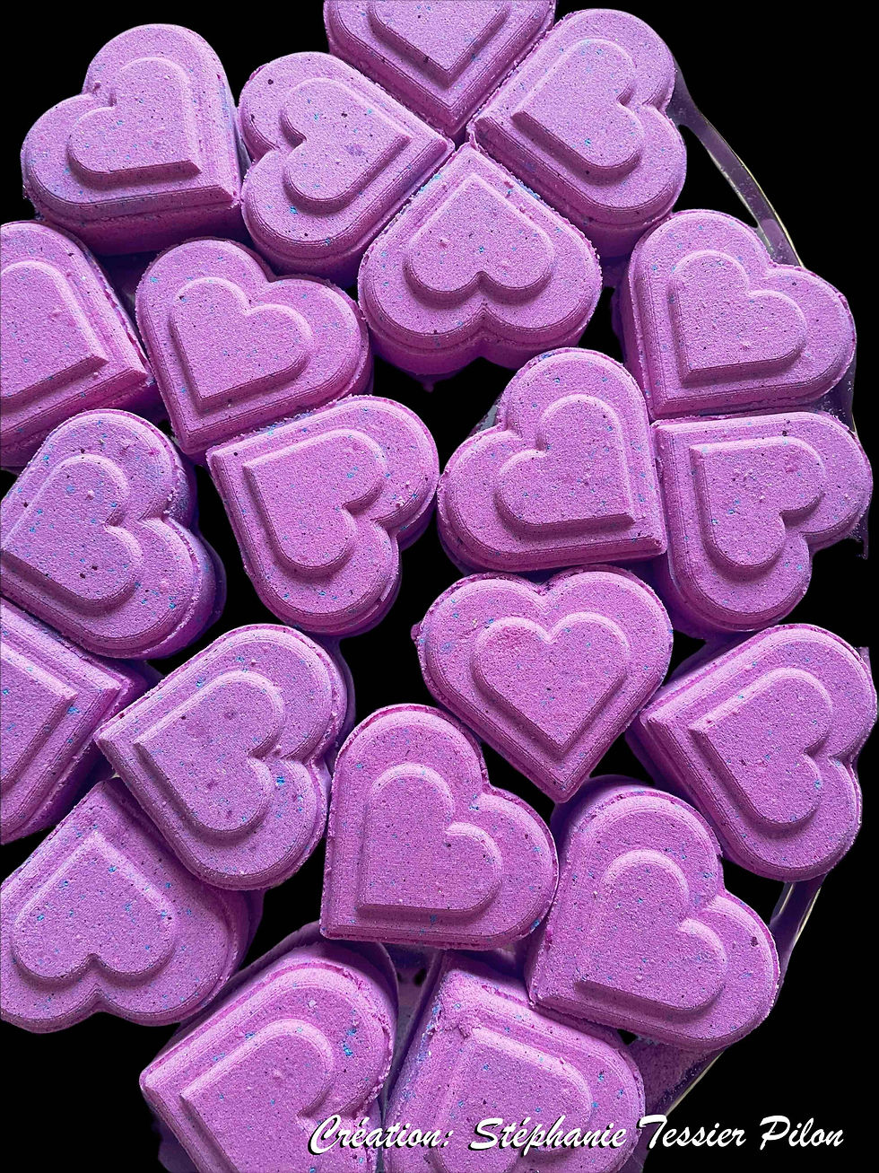 Miniature : Moule pour Bombe de Bain - Coeurs Superposés (Bath Bomb Mold - Layered Hearts)
