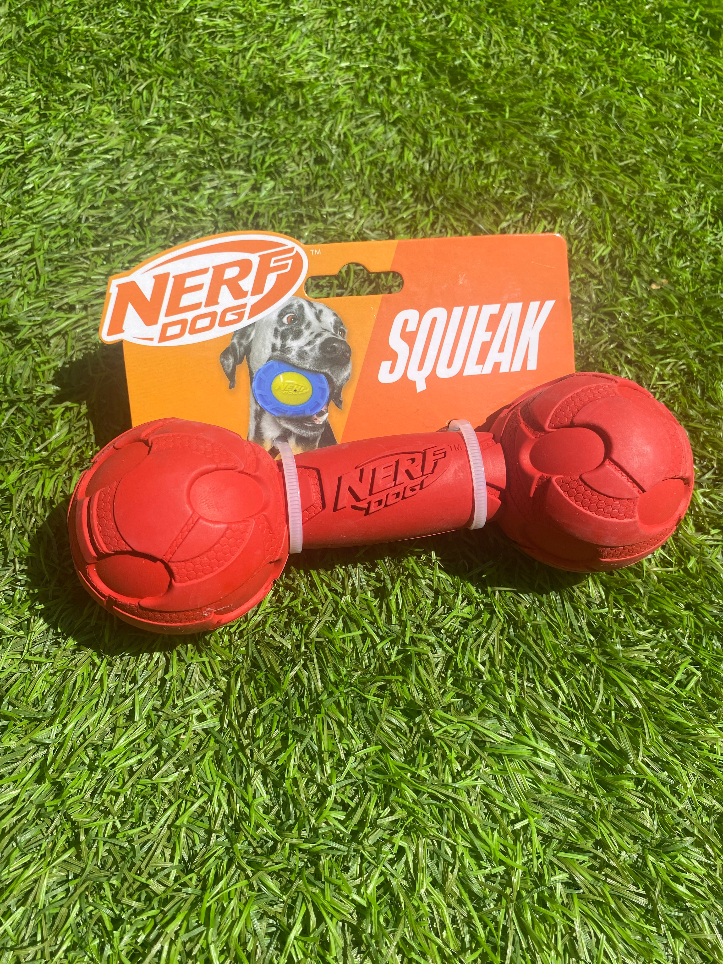 Red NERF squeak toy